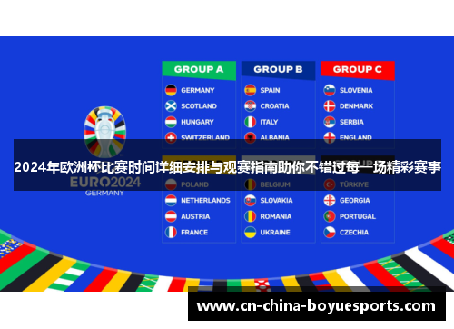 2024年欧洲杯比赛时间详细安排与观赛指南助你不错过每一场精彩赛事